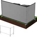 Patio 6' x 12' Outdoor Privacy Screen Freestanding Temporary Fence Panels Net Cover with Metal Poles for Outside Backyard Pool Garden Air Conditioner Fencing, Light Gray