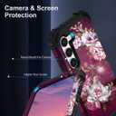 Hocase for Galaxy S24 Plus Case, Shockproof Heavy Duty Protection Soft Silicone Rubber Bumper+Hard Plastic Hybrid Protective Case for Samsung Galaxy S24 Plus (6.7") 2024 - Royal Purple Flowers