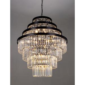 Wellmet Large Crystal Chandelier, Luxury 7-Tier Crystal Chandelier, Black Crystal Chandelier for Living Room, Dining Room, Porch, Entryway, Hallway, Restaurant, 31''W (32 inches)