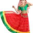 Girls Aladdin Jasmine Princess Dress Up Party Belly Dance Halloween Performance Costumes Cosplay Outfits XL