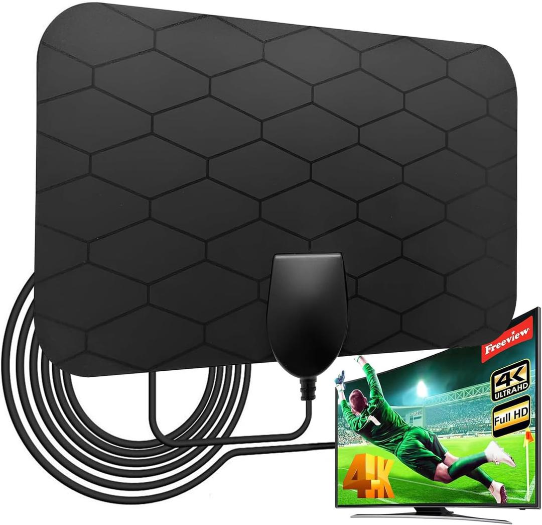 TV Antenna for Local Channels,Support 360 Reception 4k 1080P,Portable Antenna Indoor-Amplifier Signal Booster - 10ft Coaxial HDTV Cable, Digital Antenna for Smart TV Indoor