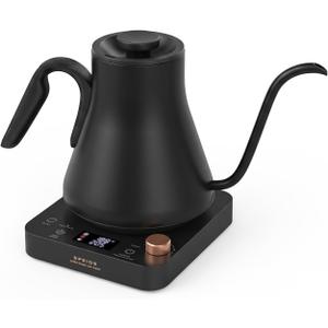 Epeios Electric Kettle, Gooseneck Electric Kettle with 1F Temperature Control, 1200W Rapid Heating for Pour Over Coffee & Tea, 304 Stainless Steel Interior, Auto Shut-Off, 0.9L, Black