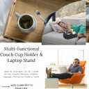 Multi-Functional Couch Cup Holder & Laptop Stand - Ideal for Sofa, Bed, Car, RV | Holds Drinks, Snacks, Remotes, Phones, Laptops | Perfect for Home & Travel