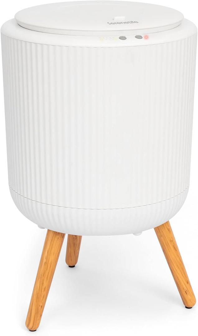 SereneLife Freestanding Towel Warmer Bucket  18" Hot Towel Warmer with Legs for Bathroom & Spa, 12L Capacity, Built-In Timer, Aroma Discs & LED Indicator, Fits One Towel or Robe, Gray