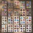 3 x MARCADORUS Scrapbook Stickers, 20 Sheets Flower Stickers, Scarpbook Supplies Tulips, Roses, Rabbits, Birds & Floral Illustrations for Planners, Journaling Supplies for Holidays & Occasions. (5.7 x 8.2 Inch, 20 Sheets, Cozy Blue)