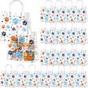 Abbylike 24 Pcs Dog Paw Clear PVC Gift Bag with Handles Party Favor Bag Candy Gift Treat Bags for Sports Theme Party Decorations Game Celebration Supplies Birthday Decorations
