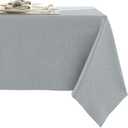 RUOYU Heavy Linen Blend Grey Tablecloths - 70" x 55" Premium Solid Tablecloth Stain Resistant Waterproof Table Cover for Dining Kitchen Banquets and Buffet Soft and Thick Fabric Wrinkle Free