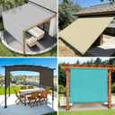 SunnyRoyal Pergola Shade Cover 10' x 12' Replacement Canopy Shade Cover with Weighted Rods & Grommets Outdoor Sun Shade Cloth for Patio Porch Garden (Beige)