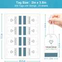 MaxGear 200 Price Tags with String, Gift and Clothing Tags, Hang Tag for Clothes, Jewelry, and Gifts  2" x 3.5" Printable Paper Tag Paper Labels for Easy Organization and Labeling