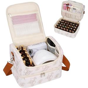 CUBETASTIC Nail Polish Organizer, Nail Supplies Storage Case Holds 45 Bottles Nail Polish & Nail Lamp, Travel Nail Tech Carrying Bag, Nail Kit Bag For Nail Stuff & Manicure Tools