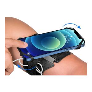 VUP Running Armband 360°Rotatable for iPhone 17/16/15/14/13/Pro Max/Pro/Mini/12/11/SE/Xs/XR/X/8/7/Plus, Fits All 4-6.7 Inch Smartphones, with Key Holder Phone Armband for Running Hiking Biking (Black