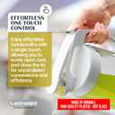 Lustroware QuickServe Airtight Pitcher - 2.1L (70oz), Heat Resistant, BPA-Free SAN Plastic, One Touch Open & Close, Space-Saving, Made in Japan - White