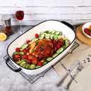 4.5 Quart Ceramic Baking Dish,Serving Bakeware for Casserole,Lasagna,Gratin,Broiling,Roasting,and Baking.Large Deep 14x10x3.11 inches Pan,Safe for Oven Microwave Refrigerator Disinfection Cabinet and