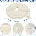2 Pack Pool Cleaner Hose 9-100-3102 Fit for Polaris 360, 6 FT Cuffless Feed Hose for 360 Pressure-Side Pool Cleaner, Diameter 1-1/2", White, 91003102