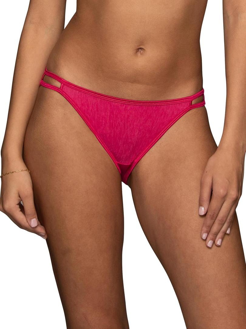 Vanity Fair womens Illumination String Panties (Regular & Plus Size) Bikini Style Underwear, Polished Pink, 7 US (Pink, L)
