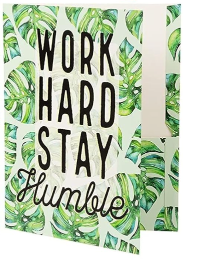 Paper Junkie Inspirational 2 Pocket Folder, Letter Size, Decorative Motivational Design for School, Home, Office, Women Girls (9.25 x12 Inch Folder with Pockets)