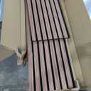 RITOLLO Wood Slat Panels for Wall 2-Piece 94.5"11" Acoustic Panels for Interior Wall Decor 3D Fluted Sound Absorbing Panel - Natural Walnut