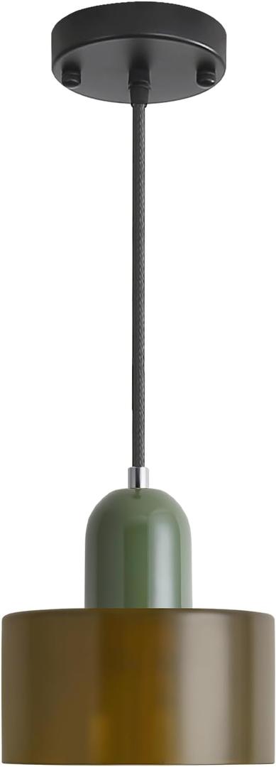 Yunnix Green Pendant Lights - Mid Century Modern Kitchen Island Pendant Light Fixtures for Dining Room and Small Spaces