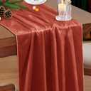 P Pothuiny Velvet Rust Orange Table Runner 20 x 120Inch/ 10ft Long Luxurious Elegant Velvet Fabric Table Runner for Wedding Reception, Thanksgiving, Halloween, Christmas Decor