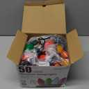 Minetom Vintage C9 LED Christmas Lights Outdoor Multicolor, 50 Feet C9 String Lights for Christmas Tree Roofline Holiday Party Indoor Outdoor Garden Patio Backyard Cafe Xmas Decoration, Green Wire