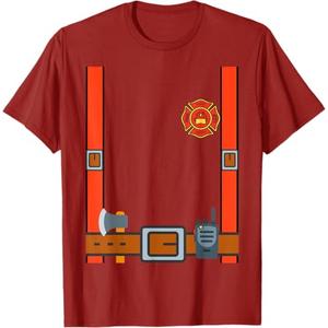 Fireman Halloween DIY Firefighter Uniform Costume Dressup T-Shirt Small