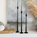 Rustic Iron Taper Candle Holder Set - 14, 17, 19 High Decorative Candle Stand for Weddings, Dinners, Parties - 3-Piece Candlestick Holder Collection