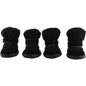 Puppy Snow Booties for Small Dogs, Chihuahua Booties for Winter, Tiny Cat Booties, Cat Shoes for Cold Weather Black Label 5 (Label 5: Recommend Weight: 11-14 lbs (5-6.5kg))