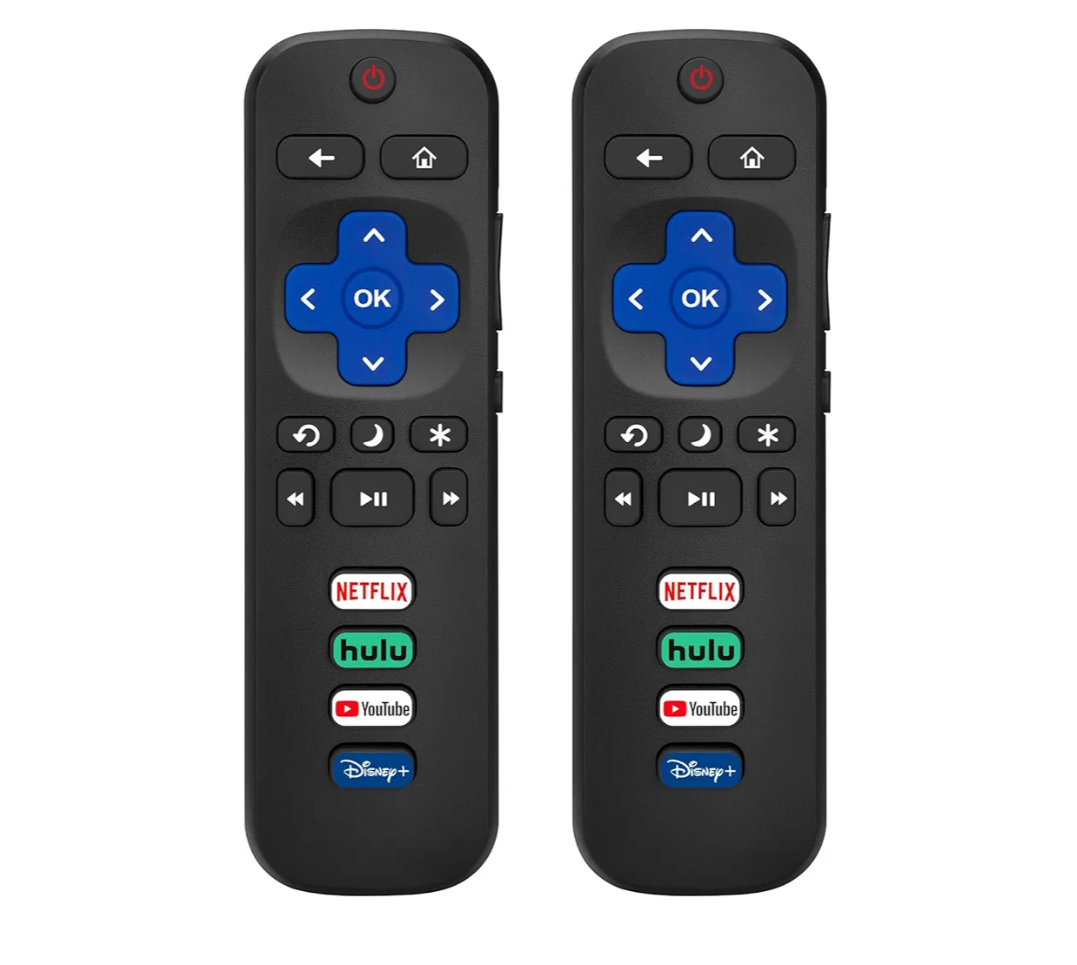 (Pack of 2) Replacement Remote Control Only for Roku TV, Compatible for TCL Roku/Hisense Roku/Onn Roku/Sharp Roku/Element Roku/Westinghouse Roku/Philips Roku Smart TVs (Not for Roku Stick and Box)