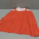 SUUKSESS Women Ruffle High Waisted Tankini Swimsuit Tummy Control Bathing Suit (Large, 80 Coral Pink Leaf)