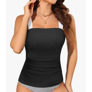 Yonique Tankini Tops for Women Swimwear Top Only Tummy Control Swim Top Modest Tank Top Bathing Suits No Bottom, XL