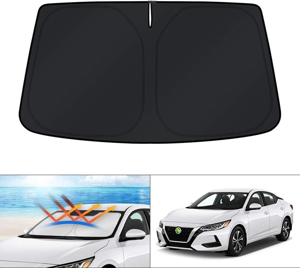 KUST Windshield Sun Shade for 2020-2025 Nissan Sentra Sedan Accessories, Custom Fit Car Front Sunshade Foldable Sun Visor Protector Blocks UV Rays Keep Your Car Cooler