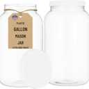 kitchentoolz 1 Gallon Large Plastic Mason Jar with Airtight Lid - Tall Storage & Pantry Container - Made in USA - Pack of 2