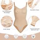 SHAPERX Women's Shapewear Bodysuit Tummy Control Body Shaper Waist Snatching Seamless Brief Body Suit, SZ5213-Beige-XXS/ XS