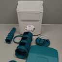 Chicken Feeder and Chicken Waterer Set, Automatic Chicken Feeder Hanging Poultry Waterer 3 Gallon with Water Cup and Feeding Ports, Chicken Coop Accessories (Blue)