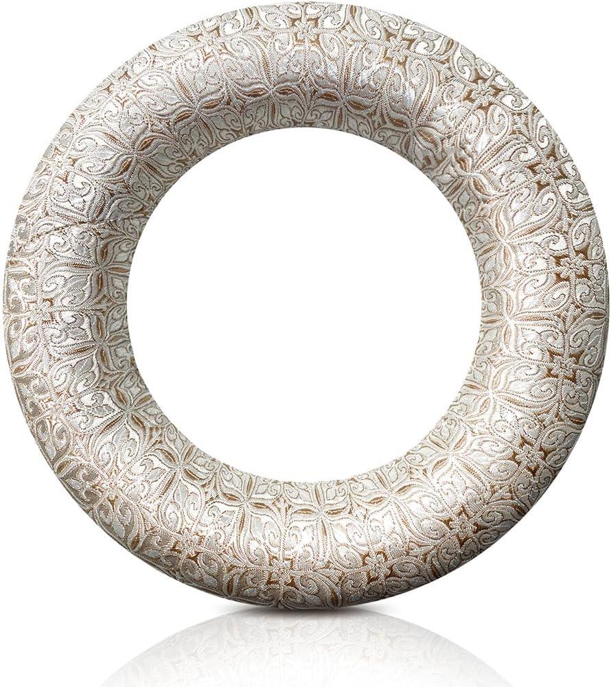 UPCEED Singing Bowl Cushion for Tibetan Singing Bowls, Handmade Silk Brocade Round Cushion Pillow for Sound Healing and Crystal Sound Bowls Accessories(6.7 Inch, Silver)