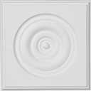 Ekena Millwork PB05X05X01TR Traditional Bullseye Plinth Blocks, 5 3/4"W x 5 3/4"H x 1 1/8"P, Factory Primed