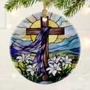 2 x Cross Ornament | Christian Christmas Ornaments, Religious Christmas Decorations, Hanging Ornaments for Tree | Religious Decor, Christian Faith Gifts | Easter Gifts, Baptism Gift, Confirmation Gift