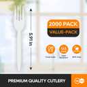 Disposable Plastic Forks Bulk 2000 Pack,White Plastic Forks for Restaurant Supply, Catering, Takeout, Food Truck, Buffet & Party