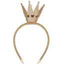 Gold Crown Headband for Women Girls Queen Princess Halloween Costume Shiny Hairband