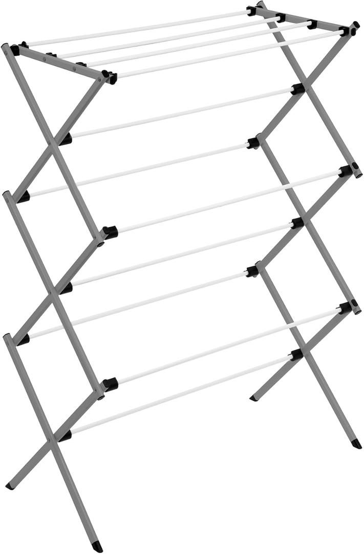 Honey-Can-Do 6-Tier Collapsible Steel Clothes Drying Rack, 24 ft, White, 29" W