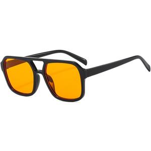 Retro 70s Square Aviator Sunglasses Women Men Vintage Rectangle Sunglasses Flat Frame Trendy Shades