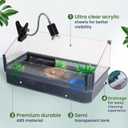 Large Turtle Tank Kit for Aquatic Turtles Complete Starter Habitat with Filter, UVB Lamp, Basking Platform, Plants, Feeding Ring Turtle Aquarium Kit (Black)