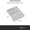 madesmart Classic Large Silverware Tray - White |CLASSIC COLLECTION | 6-Compartments| Kitchen Drawer Organizer | Soft-Grip Lining and Non-Slip Rubber Feet | BPA-Free