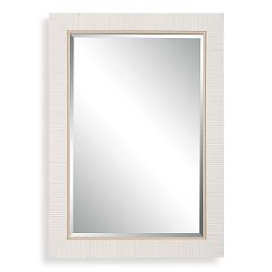 Rattan Trim Wall Mirror, 18' x1.25' x 23.75' , White