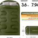 Double Sleeping Bag for Adults Queen Size XL,2 Person Oversized Sleeping Bags with 2 Pillows Waterproof for 3-4 Season Camping Backpacking Hiking Cold Warm Weather Indoor Outdoor, Double 92"x63"40F-65F
