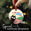 2 x Funny Black Cat Christmas Ornament It's Fine I'm Fine Everything is Fine Ornament, Christmas Holiday Decor - Humorous Xmas Tree Hanging, Xmas Gift Ideas for Cat Lovers, Friends, Family