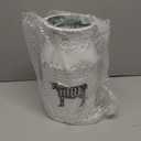 Metal Big Cow Galvanized Milk Can with Wooden Handle, Rustic White Farmhouse Vase Planter, Primitive Decorative Flower Holder for Home Wedding Table Centerpiece Decor Large - 11"