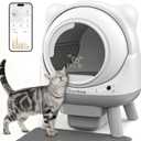 Automatic Litter Box, Self Cleaning Litter Box, Cat Robot for Multiple Cats, with Smart APP Control and Health Monitoring, Safety Sensors, with Trash Bags, White & Grey