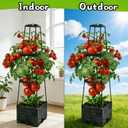 2Pcs Raised Garden Bed Tomato Planter Box with Trellis, 45 Inch Self-Watering Large Tomato Cage for Patio Garden Pots, Climbing Plants Cucumber Vine Vegetables Flowers Outdoor & Indoor