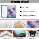 DOARTDO Hydrangea Canvas Wall Art Purple Flower Pictures Wall Decor Rustic Floral Painting Print Country Living Room Bedroom Office Decor Frame (16.00" x 24.00")